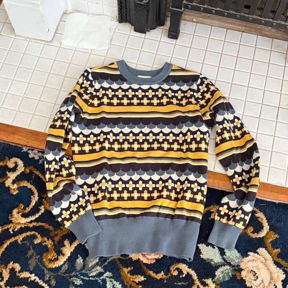 Joanie Women's Crewneck Sweater in Yellow and Gray-worn twice; 135 retail - Picture 1 of 7